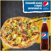 Meniu pizza mica 28 cm, sos la alegere, Pepsi 250ml